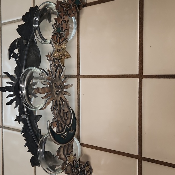 Spoontiques Vintage Pewter Celestial Sun & Moon Votive Candle Holder - Picture 4 of 7